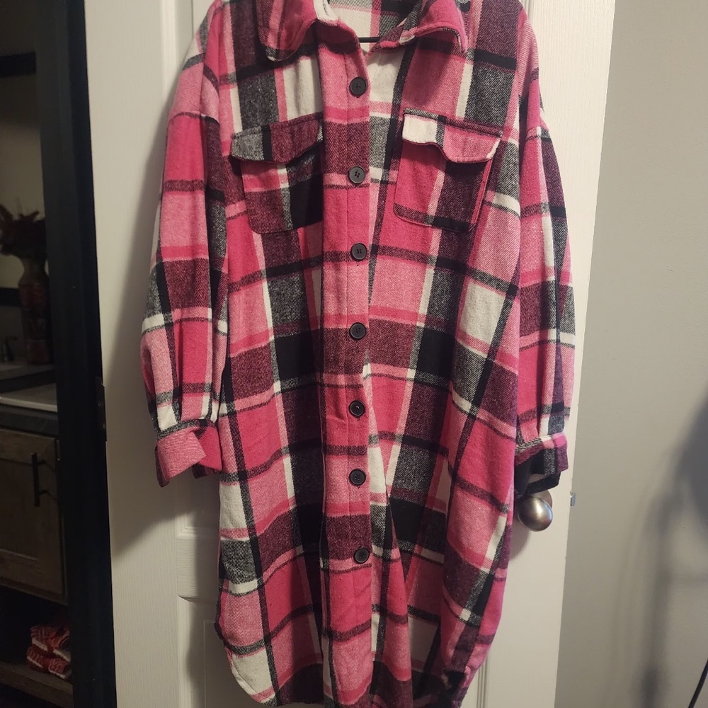 Plaid Pattern Long Length Jacket - image 1